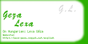 geza lexa business card